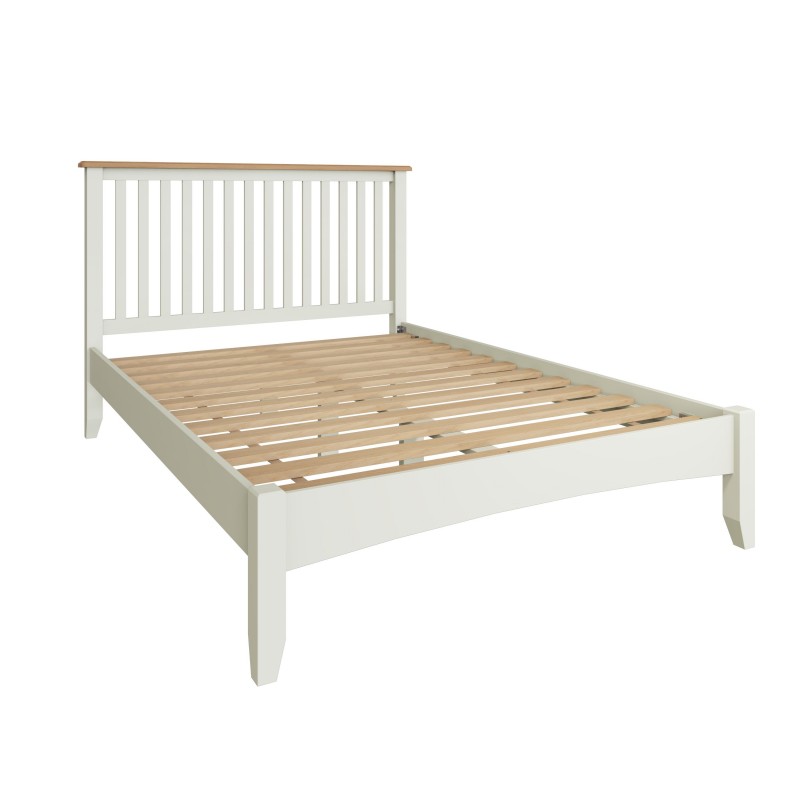 DC GA Double Bed Frame Pure White/Light Oak